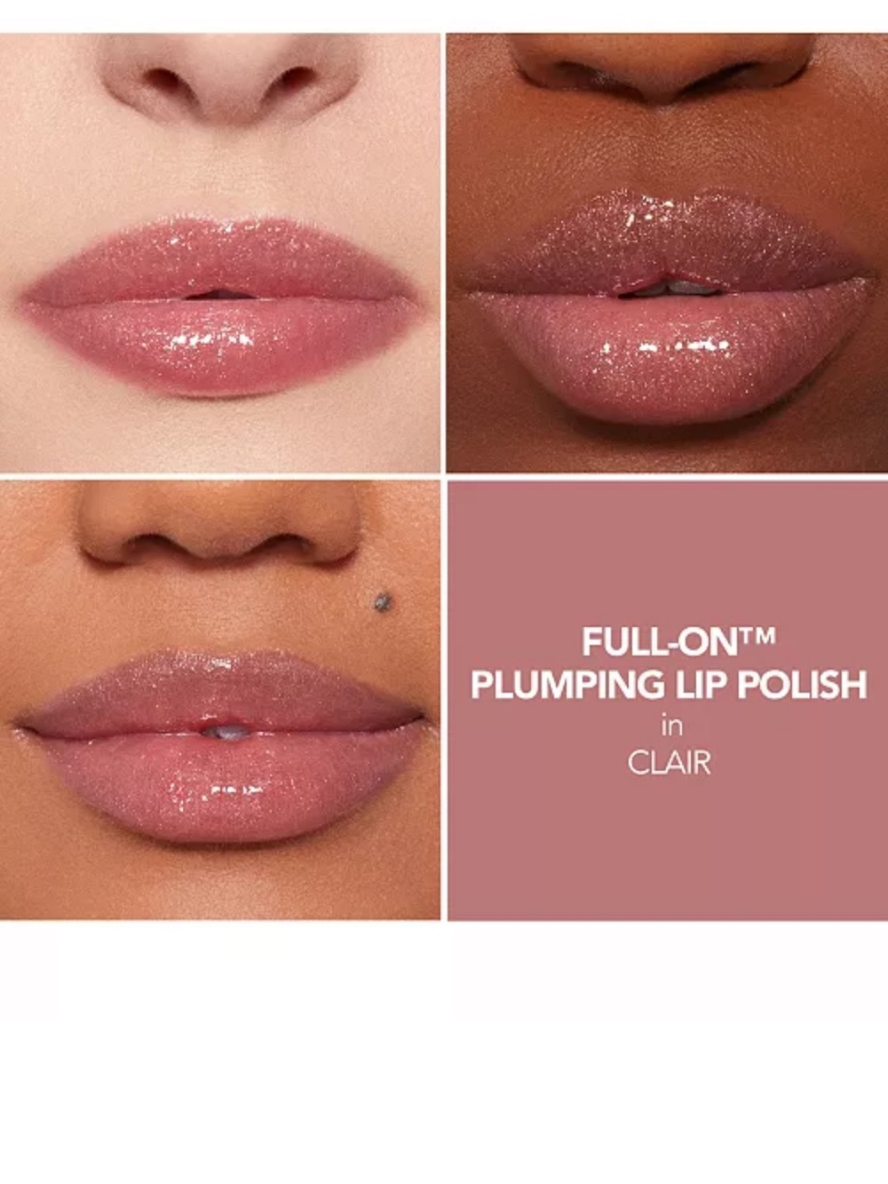 New! Buxom Full-On™ Plumping Lip Polish in Clair — Glossy Pink Lip Shine